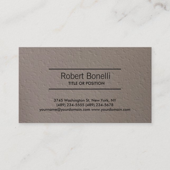 Simple Beige Plaque Carte de visite moderne (Devant)