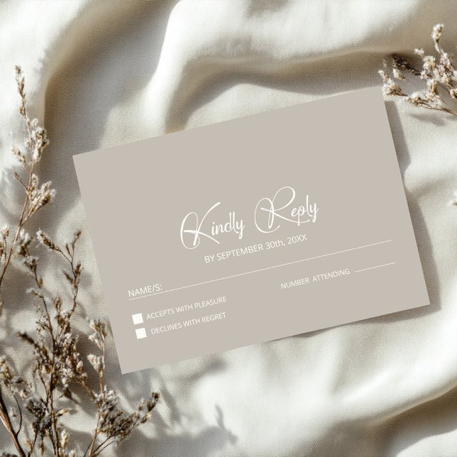 Simple Beige Wedding RSVP (Creator Uploaded)