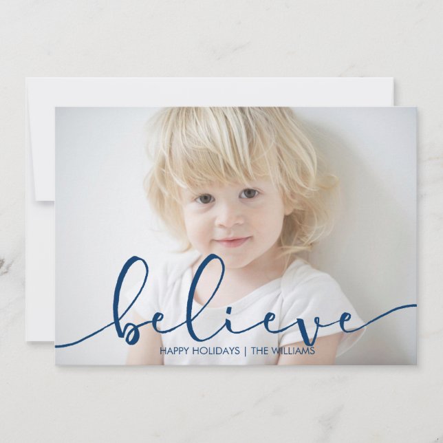 Simple Believe BLUE Holiday PHOTO (Front)
