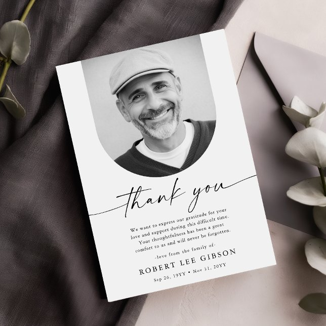 Simple Bereavement After Funeral Memorial Sympathy Thank You Card (Creator Uploaded)