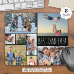 Simple BEST DAD EVER 8 Photo Collage Mouse Pad<br><div class="desc">Create your own personalized, custom colour photo mouse pad for the BEST DAD EVER with this easy-to-upload photo collage template featuring 8 pictures in various shapes and sizes, both horizontal and vertical to accommodate a wide variety of photo subjects in your choice of text and background colours (shown in black...</div>