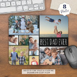 Simple BEST DAD EVER 8 Photo Collage Mouse Pad<br><div class="desc">Create your own personalized, custom colour photo mouse pad for the BEST DAD EVER with this easy-to-upload photo collage template featuring 8 pictures in various shapes and sizes, both horizontal and vertical to accommodate a wide variety of photo subjects in your choice of text and background colours (shown in black...</div>