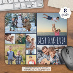 Simple BEST DAD EVER 8 Photo Collage Navy Blue Mouse Pad<br><div class="desc">Create your own personalized, custom colour photo mouse pad for the BEST DAD EVER with this easy-to-upload photo collage template featuring 8 pictures in various shapes and sizes, both horizontal and vertical to accommodate a wide variety of photo subjects in your choice of text and background colours (shown with white...</div>
