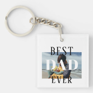 Simple Best Dad Ever Father`s Day Photo Keychain