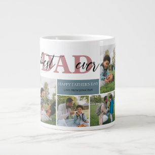 Simple Best Dad Ever Fathers Day Dad 4 photo Large Coffee Mug