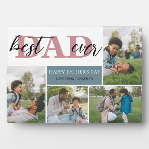 Simple Best Dad Ever Fathers Day Dad 4 photo Plaque
