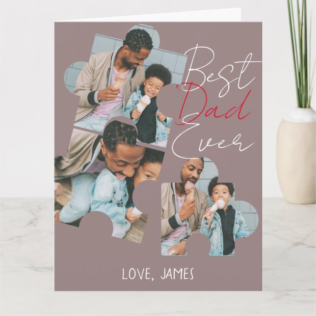 Simple Best Dad Ever Simple Photo Fathers Day  Card (Front)