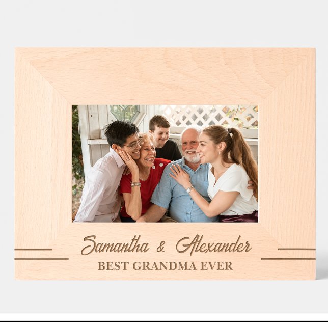 Simple Best grandma ever Name Engraved Wood Frame (Creator Uploaded)