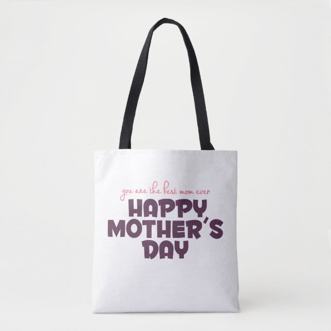 Simple Best Mom Ever Mother's Day Tote Bag (Front)