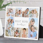 Simple Best Mom Photo Collage Plaque<br><div class="desc">Personalized "Best Mom" Photo Plaque with Easel Stand. This simple and elegant photo plaque with an easel stand is a beautiful way to showcase cherished memories. The design features space for eight photos, arranged in a border around the edges, while keeping the focus on the meaningful text in the centre....</div>