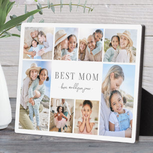 Simple Best Mom Photo Collage Plaque