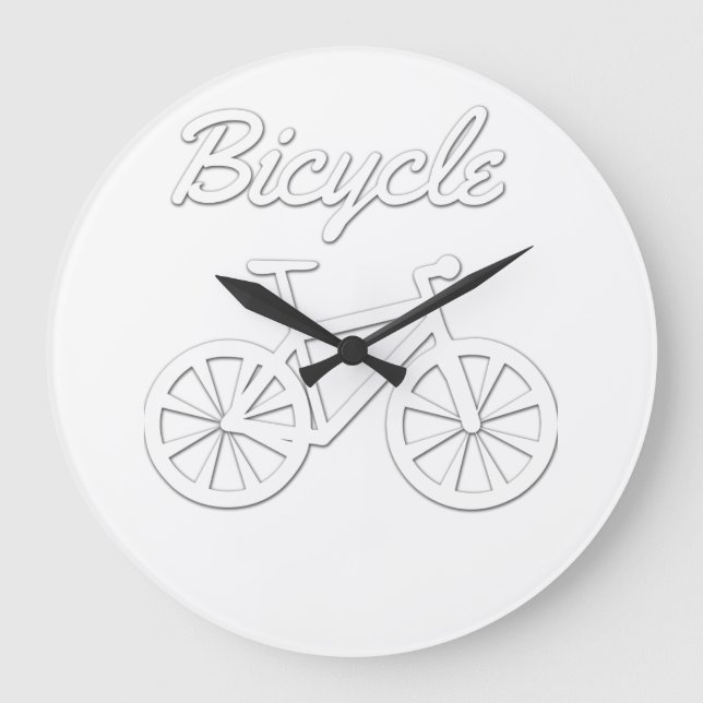 Simple Bicycle Design Large Clock (Front)