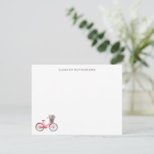 Simple Bicycle with Flowers Personalized Cyclist Card