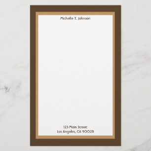 simple biege and brown stationery