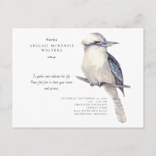 Simple Bird Celebration of Life  Invitation Postcard