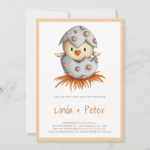 Simple Bird Neutral Baby Shower Invitation