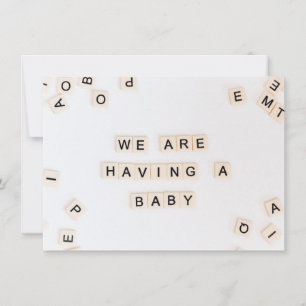 Simple birth announcement on letter stones