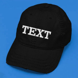 Simple Black Add Your Name or text Elegant Embroidered Hat