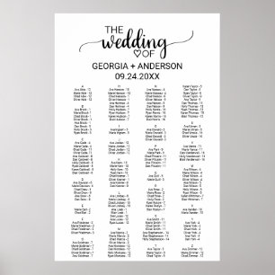 Simple Black Alphabetical Seating Chart