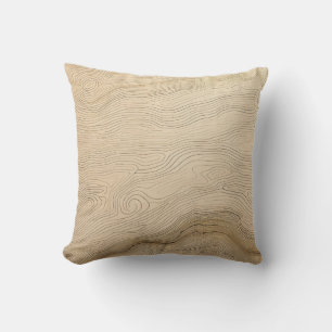 Simple Black and Beige Japandi Throw Pillow