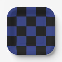 Simple Black and Blue Check Pattern