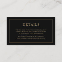 Simple Black and Gold Monogram Elegant Wedding