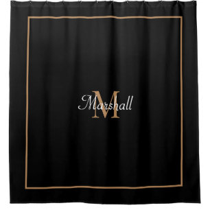 Simple Black And Gold Monogrammed