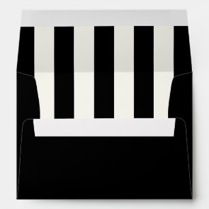 Simple Black and Off-White Ecru Stripes Pattern Envelope