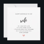 Simple Black and White Birthday Card For Wife<br><div class="desc">Express your love with our Simple Black and White Birthday Card for Wife. This elegant and minimalist design adds a personal touch to your wishes,  creating lasting impressions on her special day. A cherished keepsake that symbolizes the timeless love you share.</div>