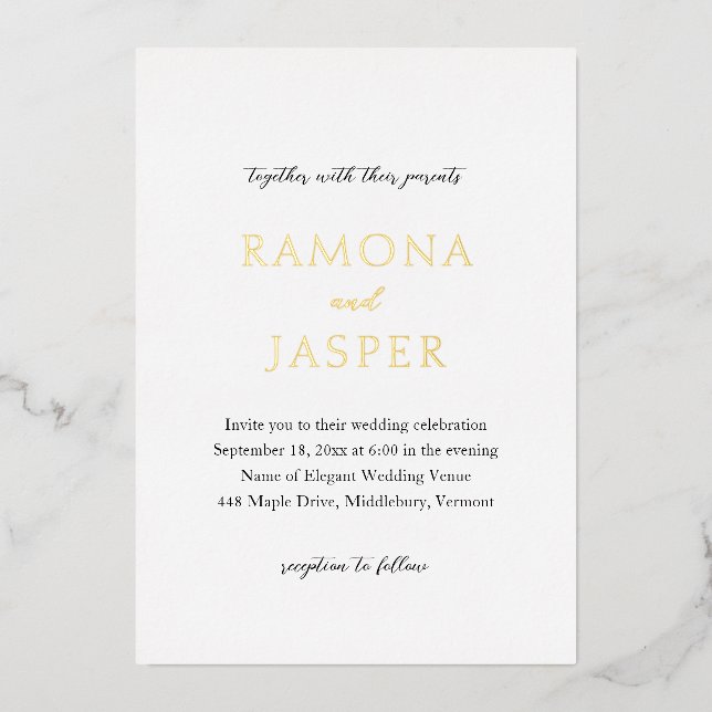 Simple Black and White Bold Modern Wedding (Front)