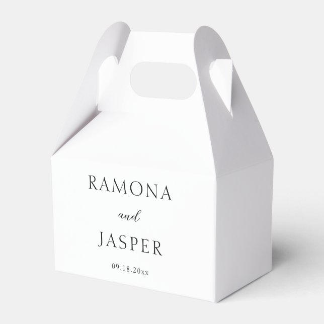 Simple Black and White Bold Modern Wedding Favor Box (Front Side)