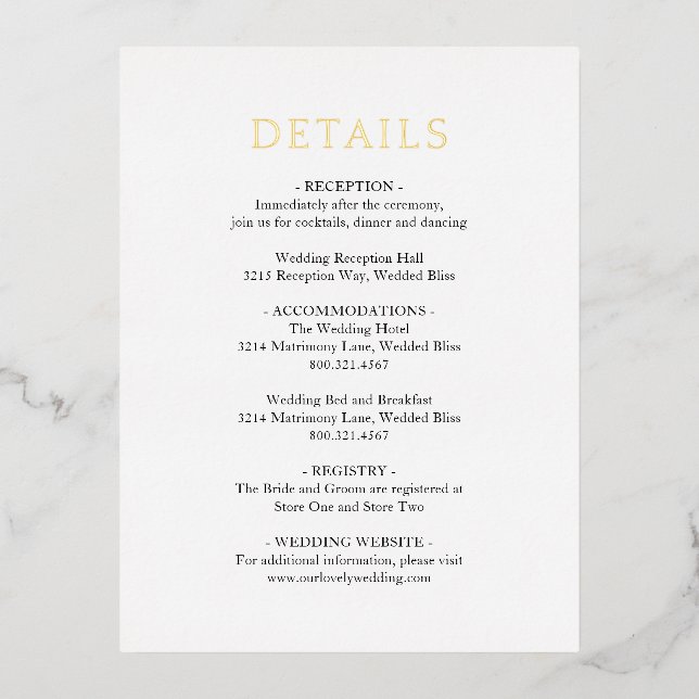 Simple Black and White Bold Wedding Foil RSVP Foil Invitation Postcard (Front)