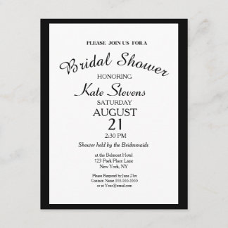 Simple Black and white Bridal Shower Card