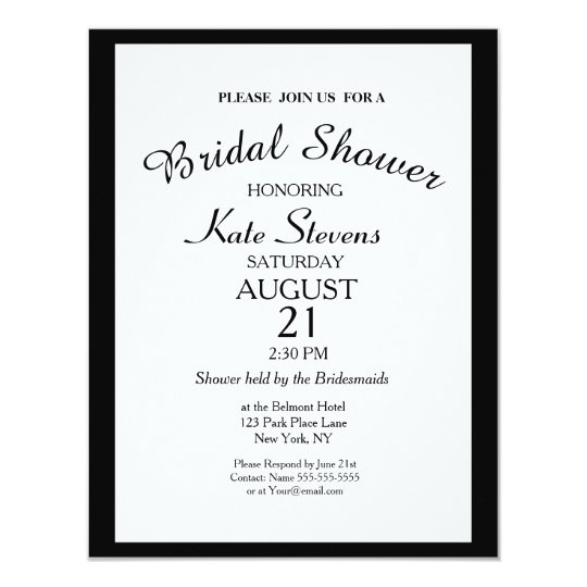 Simple Black and white Bridal Shower Card
