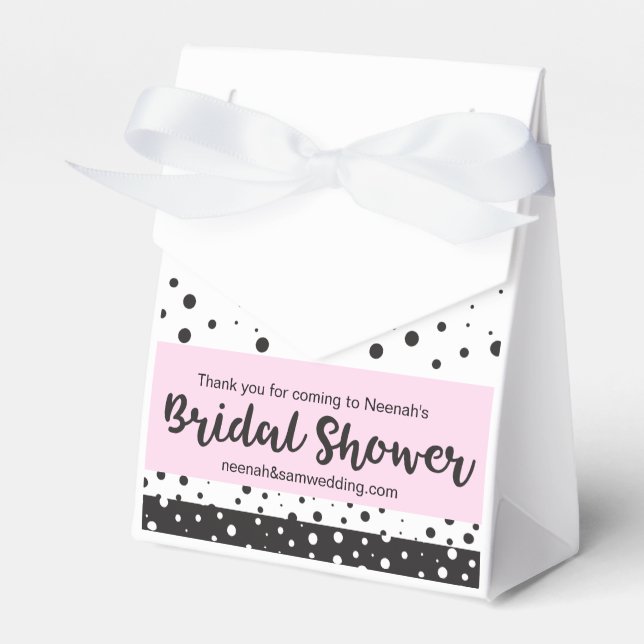 Simple Black and White, Bridal Shower Favor Box (Front Side)
