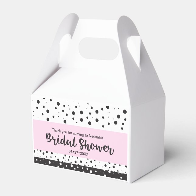 Simple Black and White, Bridal Shower Favor Box (Front Side)