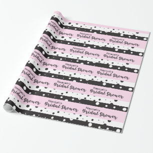 Simple Black and White, Bridal Shower Wrapping Paper