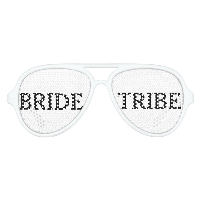 Simple Black and White Bride Tribe Sunglasses (Front)