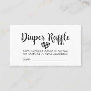 Simple Black and White Buffalo Plaid Baby Shower Enclosure Card