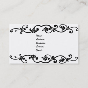 simple black and white business card