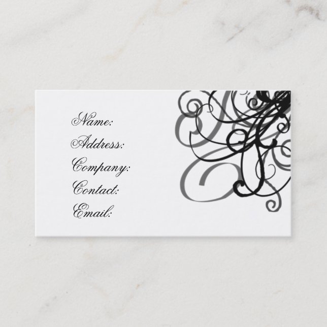 simple black and white business card (Front)
