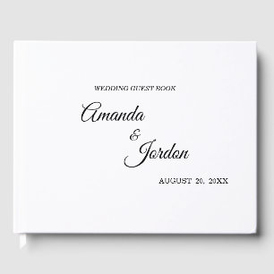 Simple Black and White Calligraphy Guest Book
