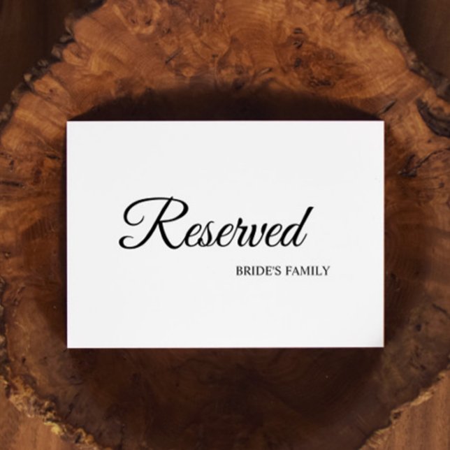 Simple Black and White Calligraphy Reserved Sign (Creator Uploaded)