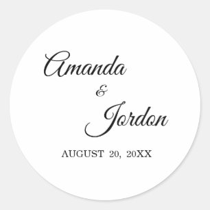 Simple Black and White Calligraphy Stickers