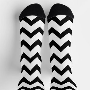 Simple Black and white Chevron pattern Socks