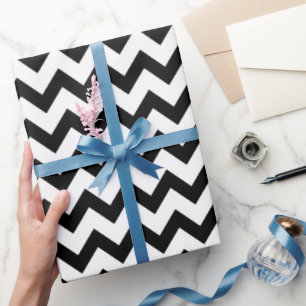 Simple Black and white Chevron pattern Wrapping Paper
