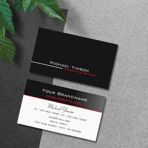 Simple Black and White Classic Cool Professional Business Card