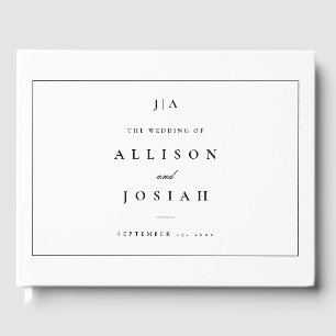 Simple Black and White Classic Wedding Guest Book