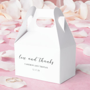 Simple Black and White Clean Wedding Favor Box