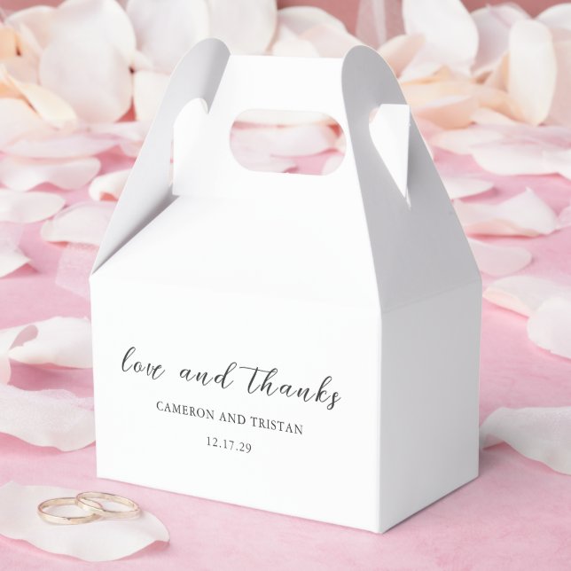 Simple Black and White Clean Wedding Favor Box (Wedding)